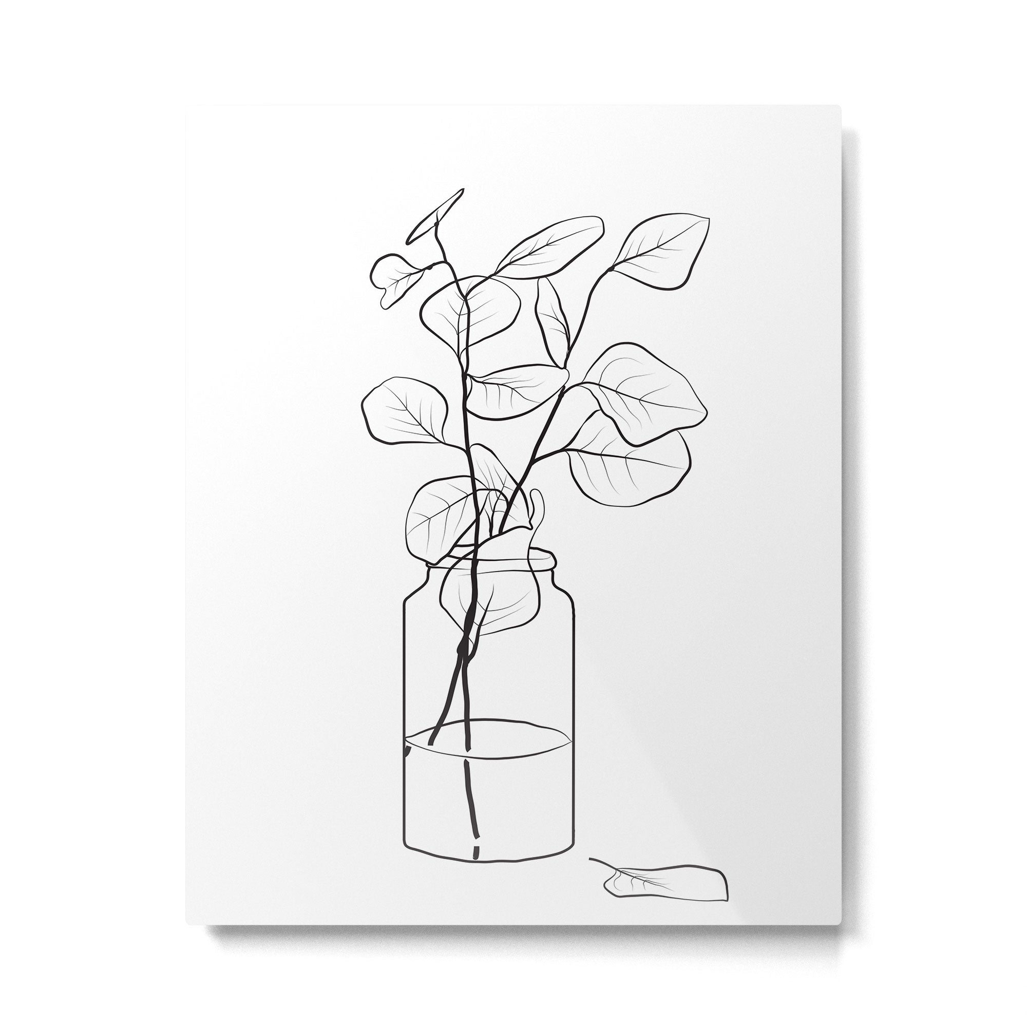 Eucalyptus Branch in a Vase Metal Print Gallery Image 4