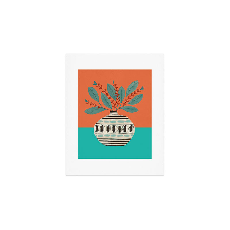 Festive Folk Vase Art Print Gallery Image 1