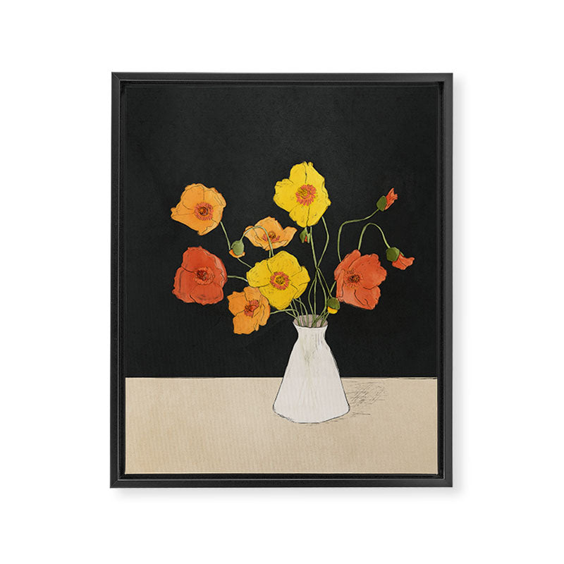 Field Wildflowers Black Framed Canvas Print Gallery Image 6