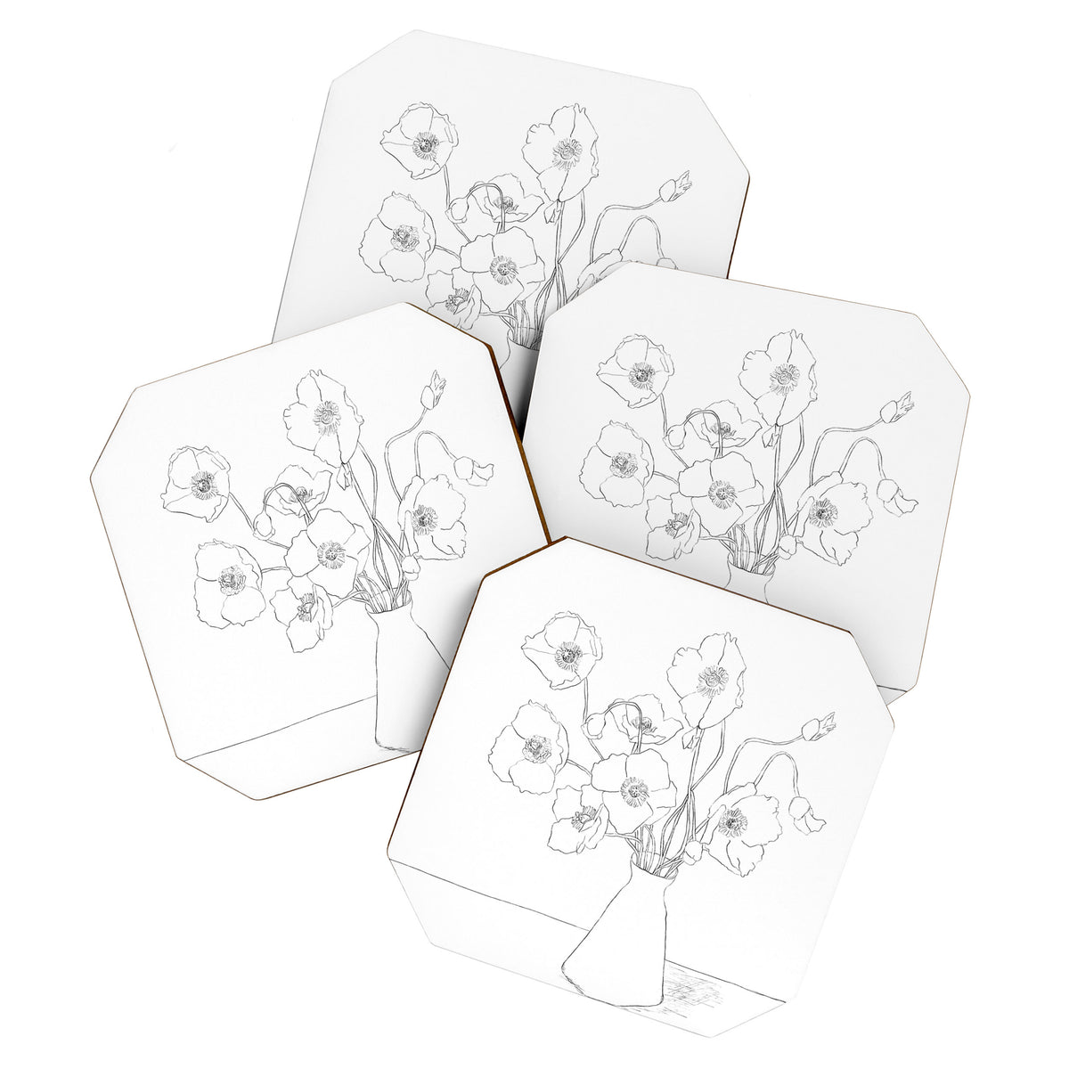 Field Wildflowers Line Coaster Gallery Image 1