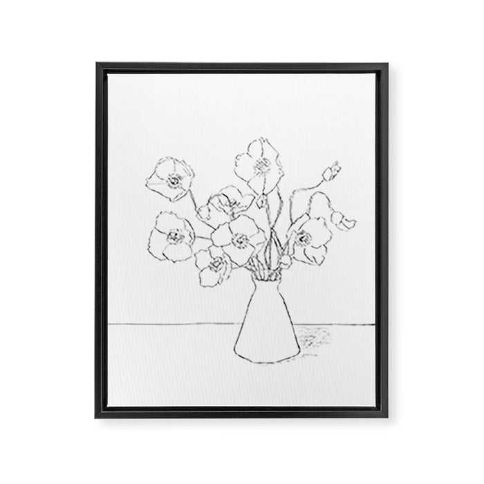 Field Wildflowers Line Framed Canvas Print Gallery Image 1