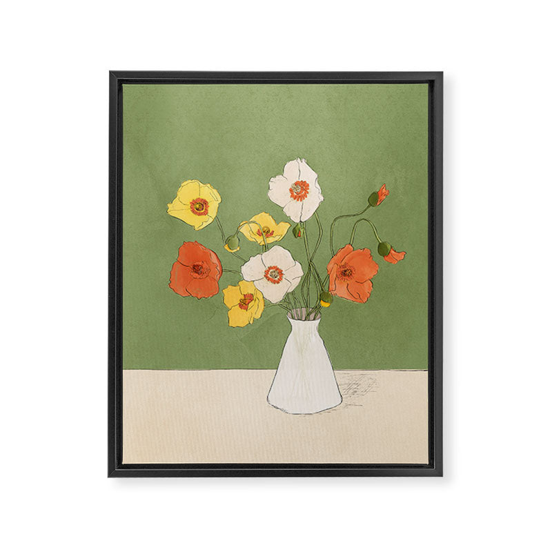 Field Wildflowers Verde Framed Canvas Print Gallery Image 6