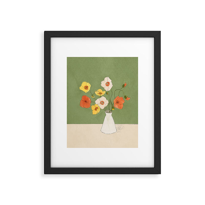 Field Wildflowers Verde Framed Art Print Gallery Image 4