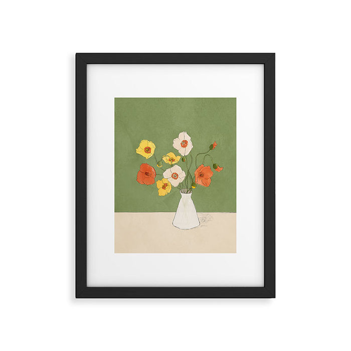 Field Wildflowers Verde Framed Art Print Gallery Image 1