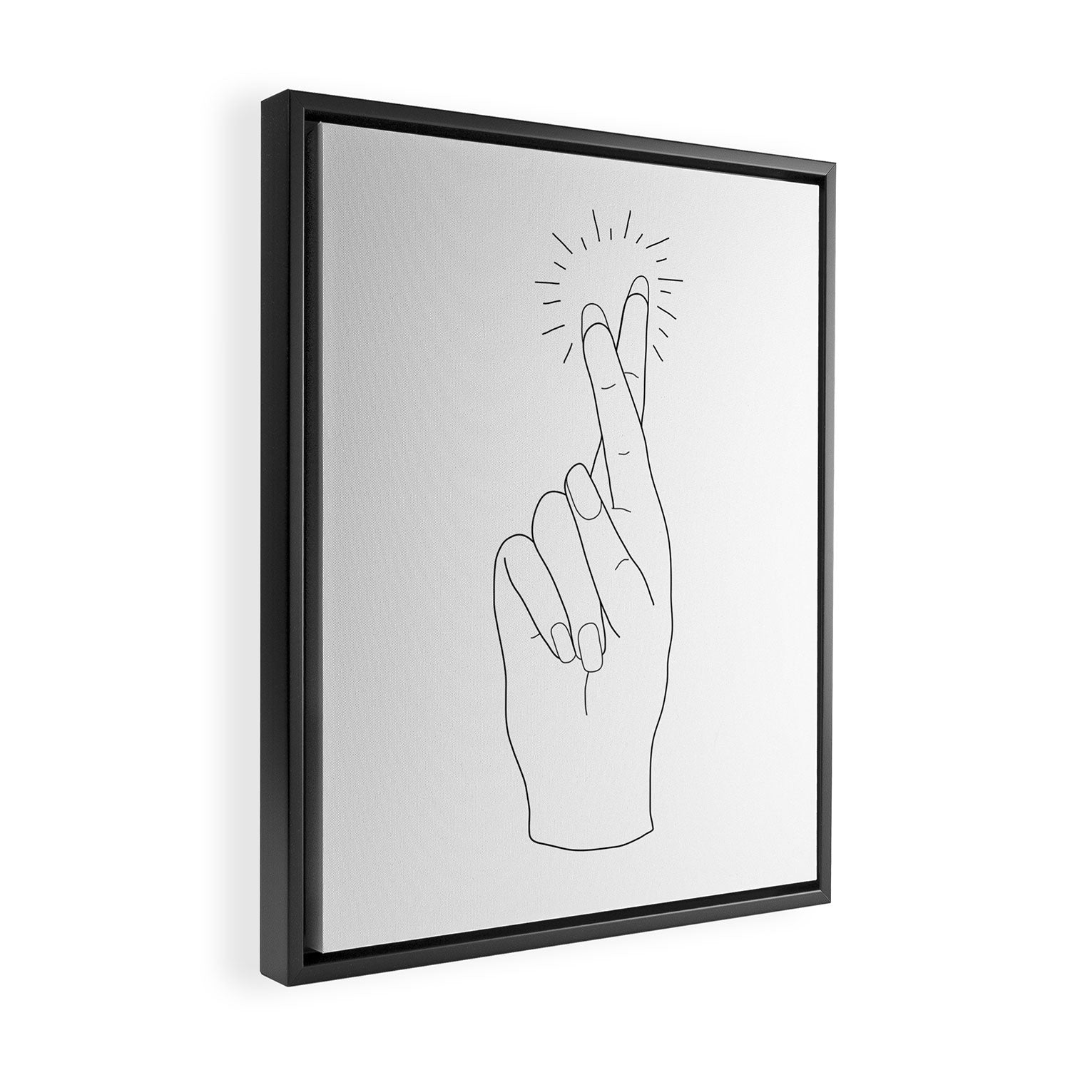 Fingers Crossed Framed Canvas Print Gallery Image 2