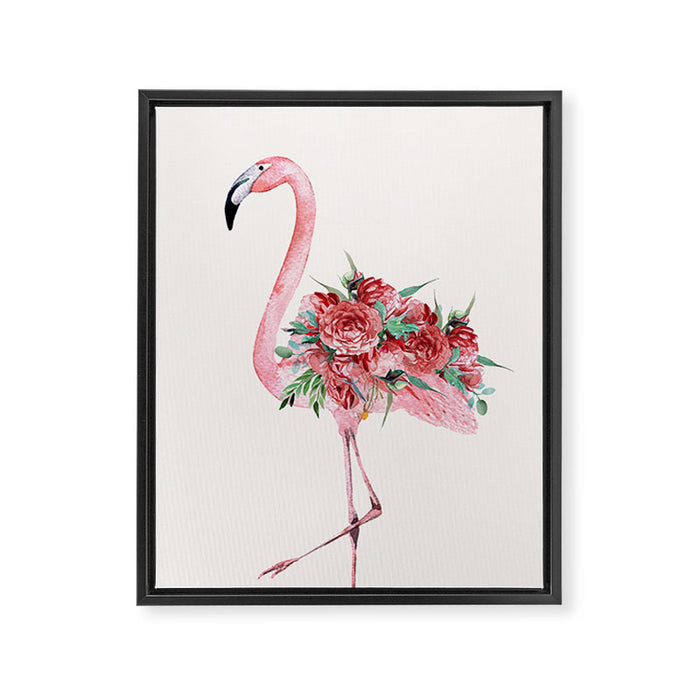 Flamingo Floral Framed Canvas Print Gallery Image 1