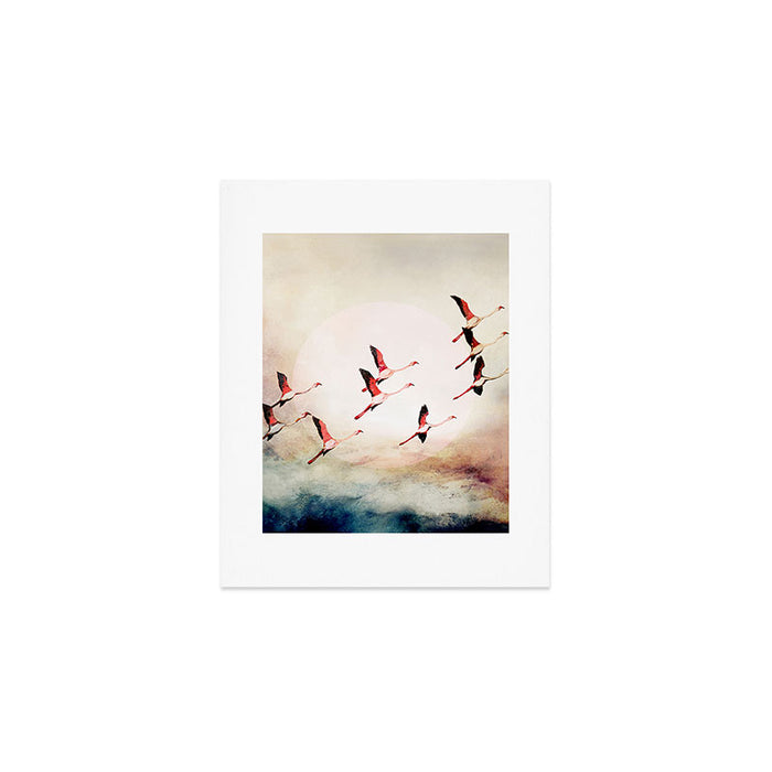 Flock of Flamingos Art Print Gallery Image 1