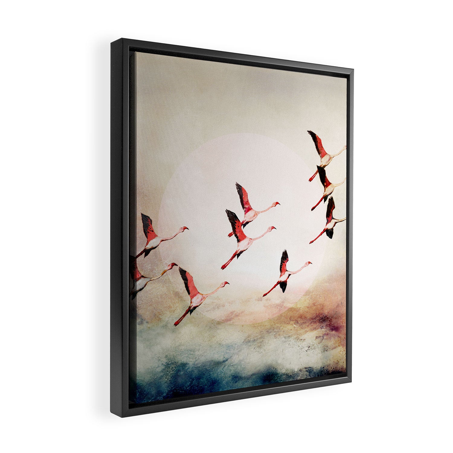 Flock of Flamingos Framed Canvas Print Gallery Image 2