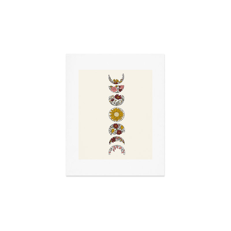 Floral Phases of the Moon Art Print Gallery Image 1