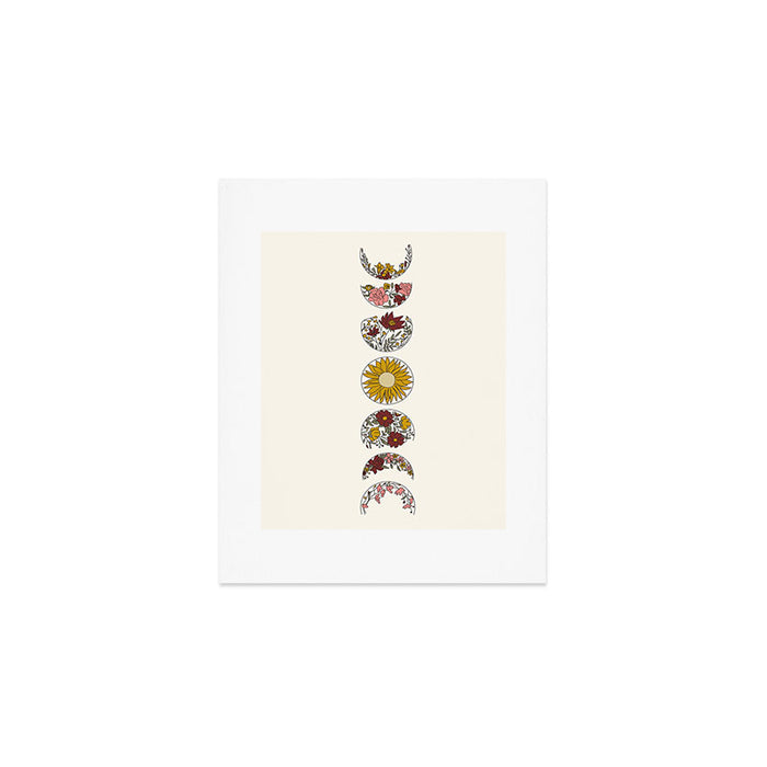Floral Phases of the Moon Art Print Gallery Image 1