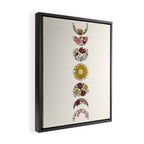 Floral Phases of the Moon Framed Canvas Print Gallery Image 2