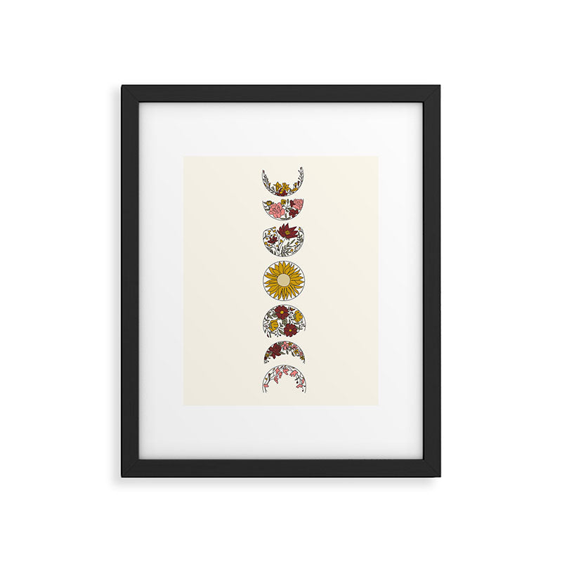 Floral Phases of the Moon Framed Art Print Gallery Image 5