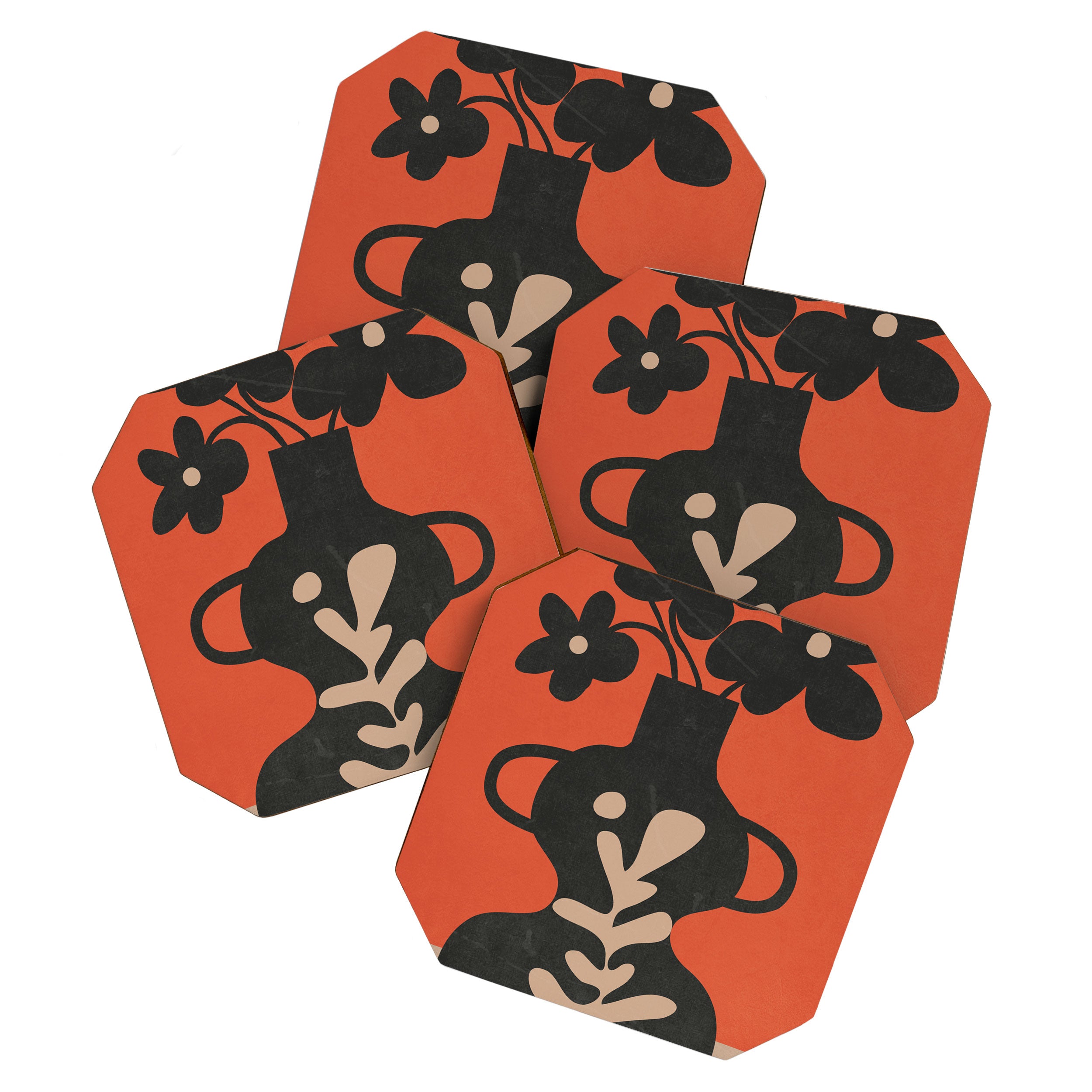 Floral Silhouette 5 Coaster Gallery Image 1