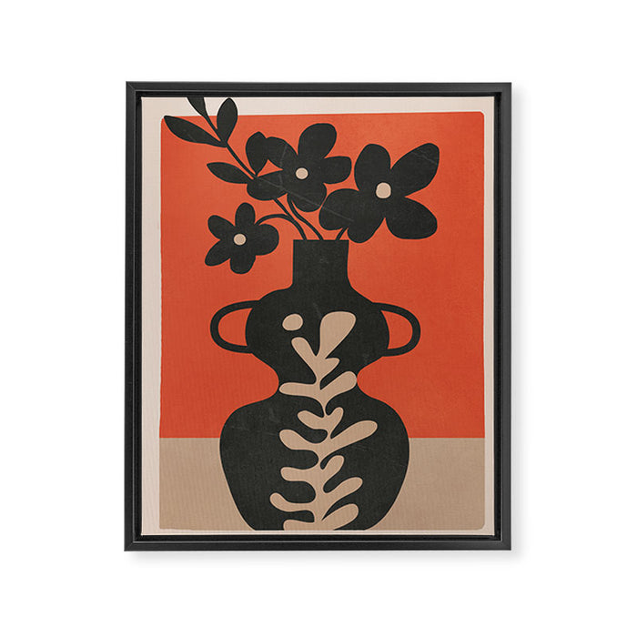 Floral Silhouette 5 Framed Canvas Print Gallery Image 1