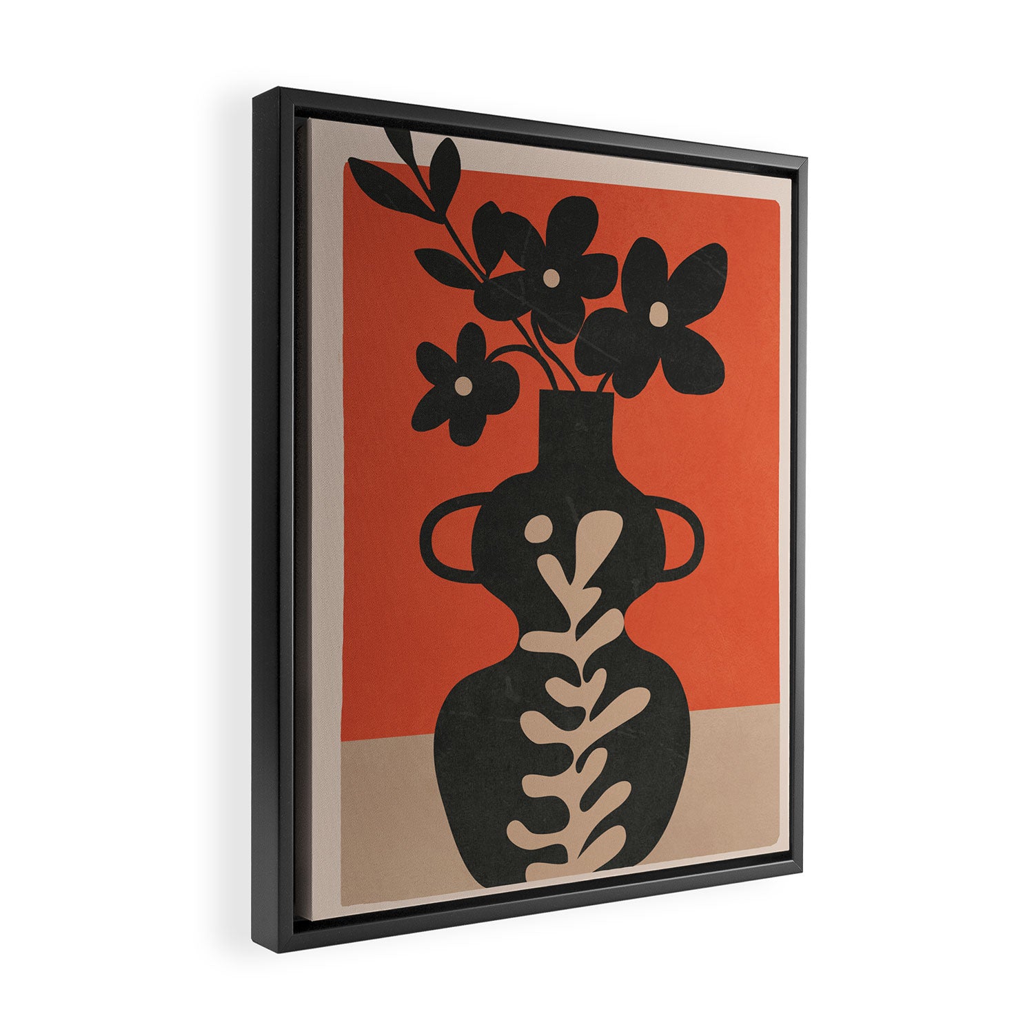 Floral Silhouette 5 Framed Canvas Print Gallery Image 2
