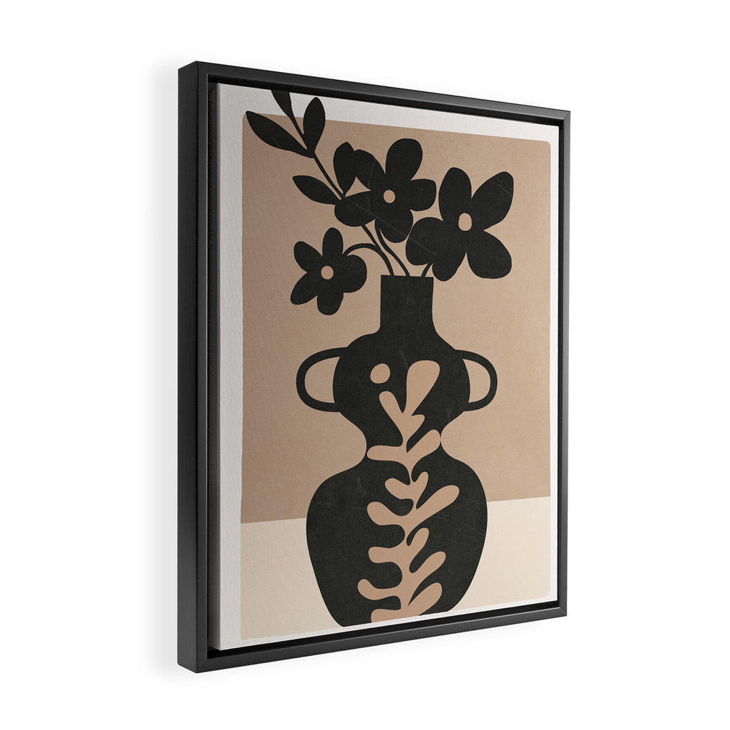 Floral Silhouette 6 Framed Canvas Print Gallery Image 2
