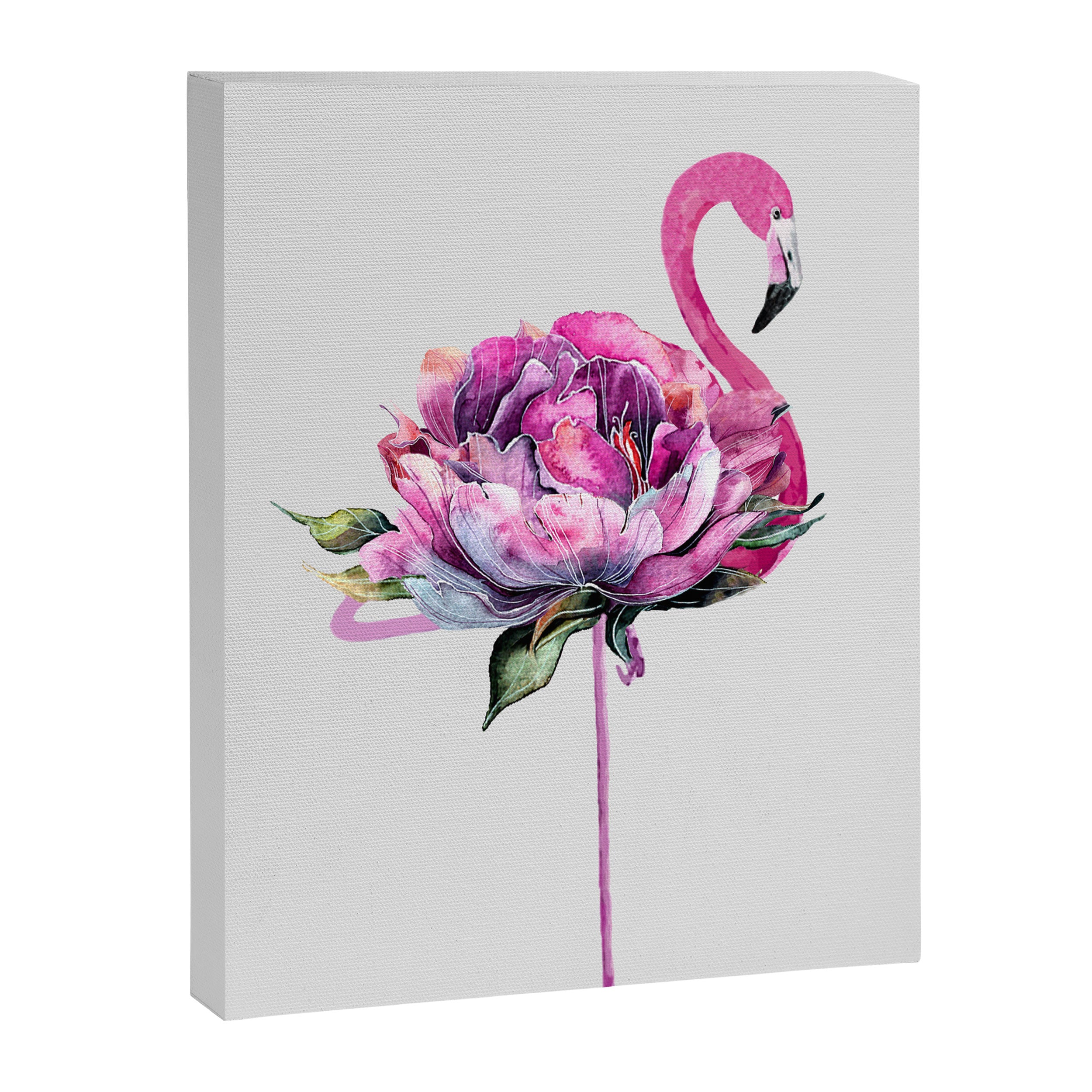 Flower Flamingo Canvas Print Gallery Image 6