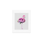 Flower Flamingo Art Print Gallery Image 1