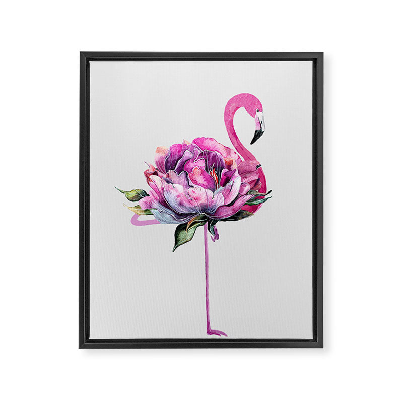 Flower Flamingo Framed Canvas Print Gallery Image 6