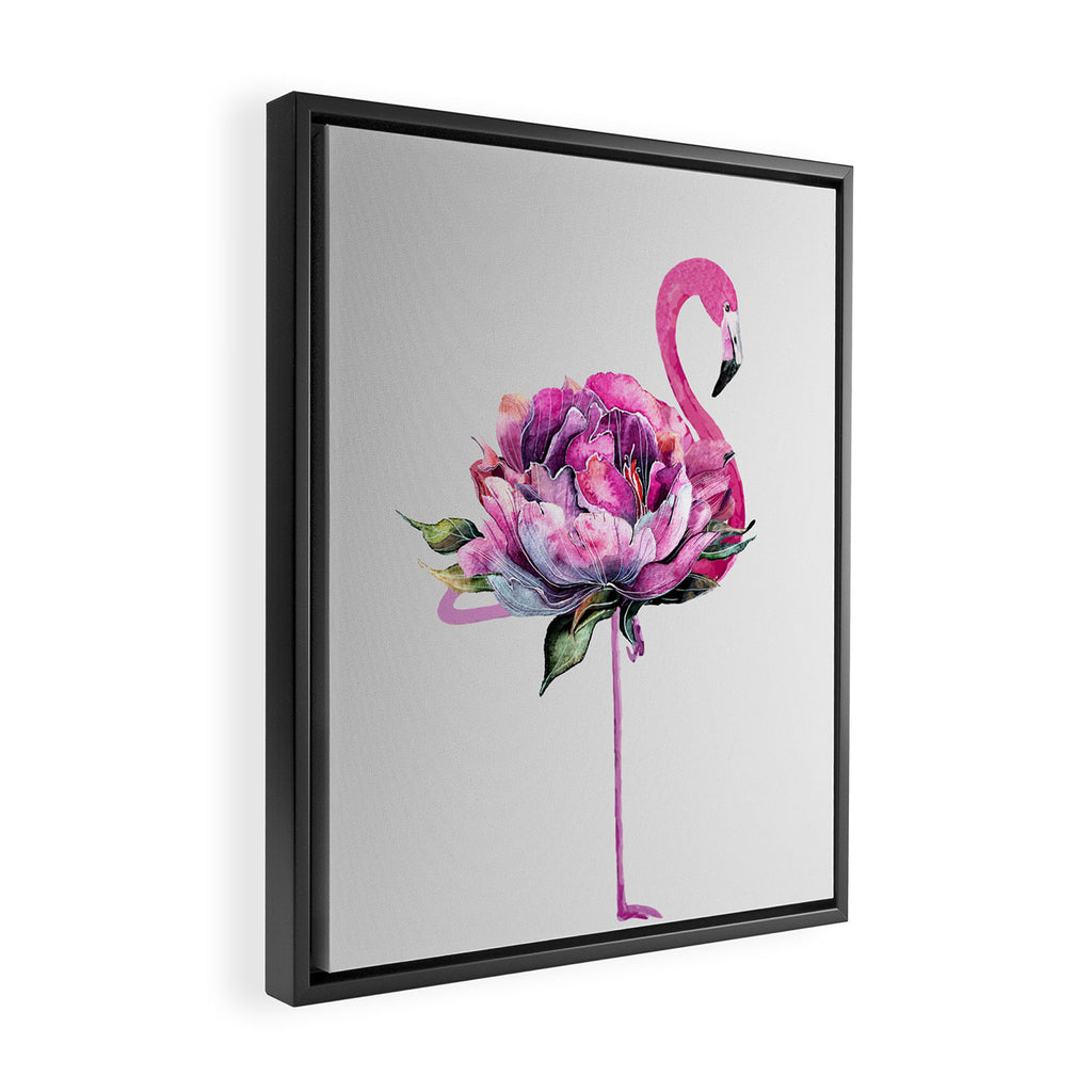 Flower Flamingo Framed Canvas Print Gallery Image 2