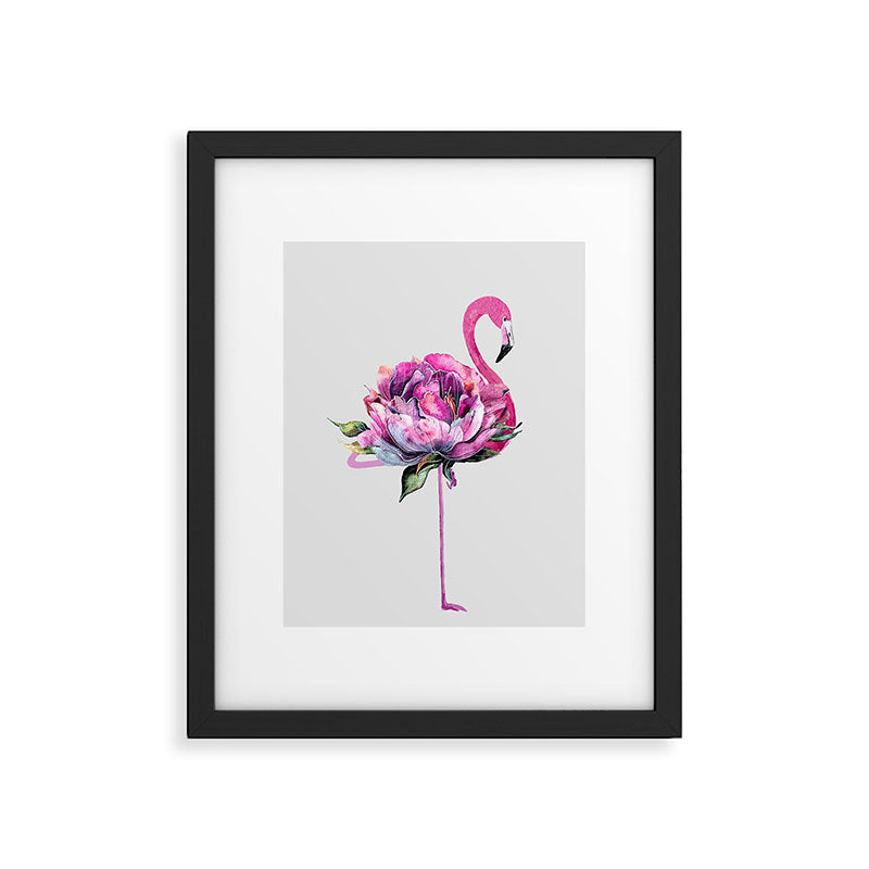 Flower Flamingo Framed Art Print Gallery Image 5