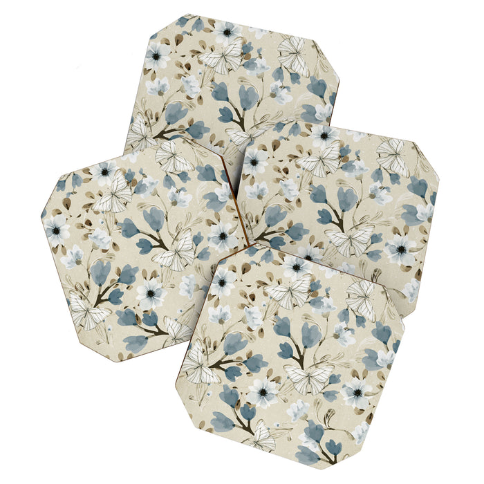 Flowers and Butterflies Coaster Gallery Image 1