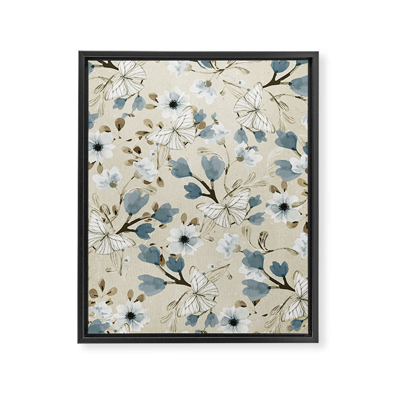 Flowers and Butterflies Framed Canvas Print Gallery Image 6