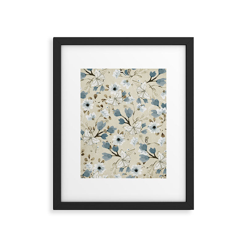 Flowers and Butterflies Framed Art Print Gallery Image 5