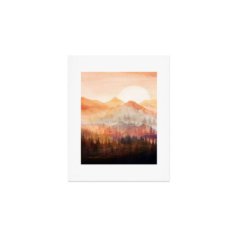Forest Shrouded in Morning Mist Art Print Gallery Image 1