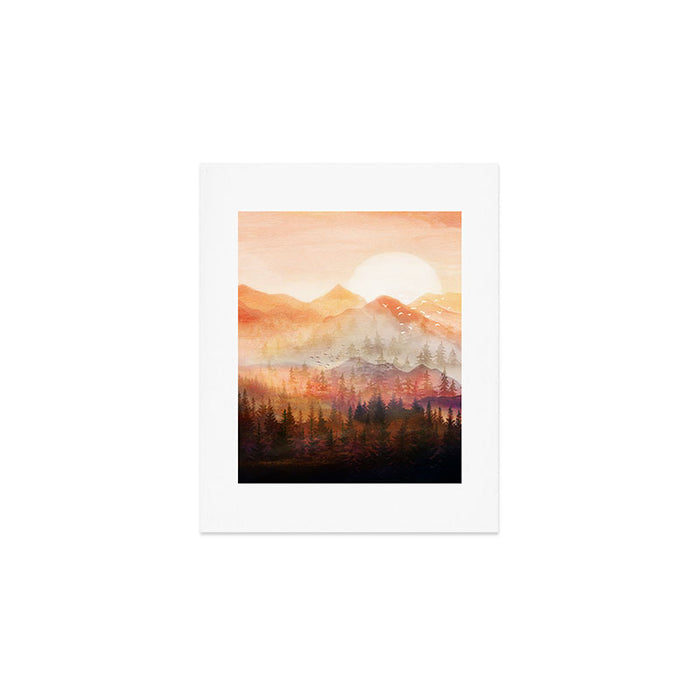 Forest Shrouded in Morning Mist Art Print Gallery Image 1