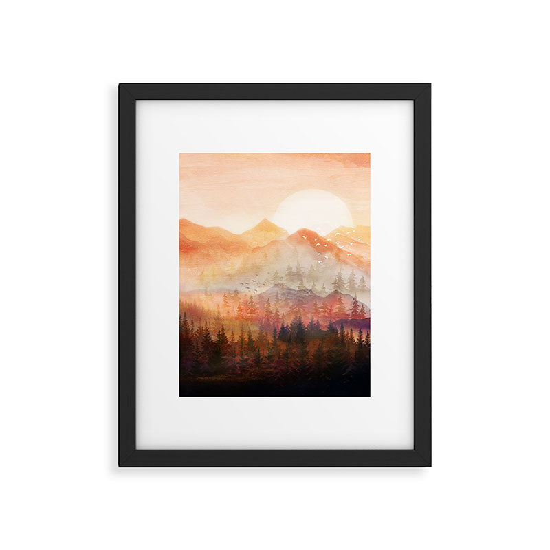 Forest Shrouded in Morning Mist Framed Art Print Gallery Image 4