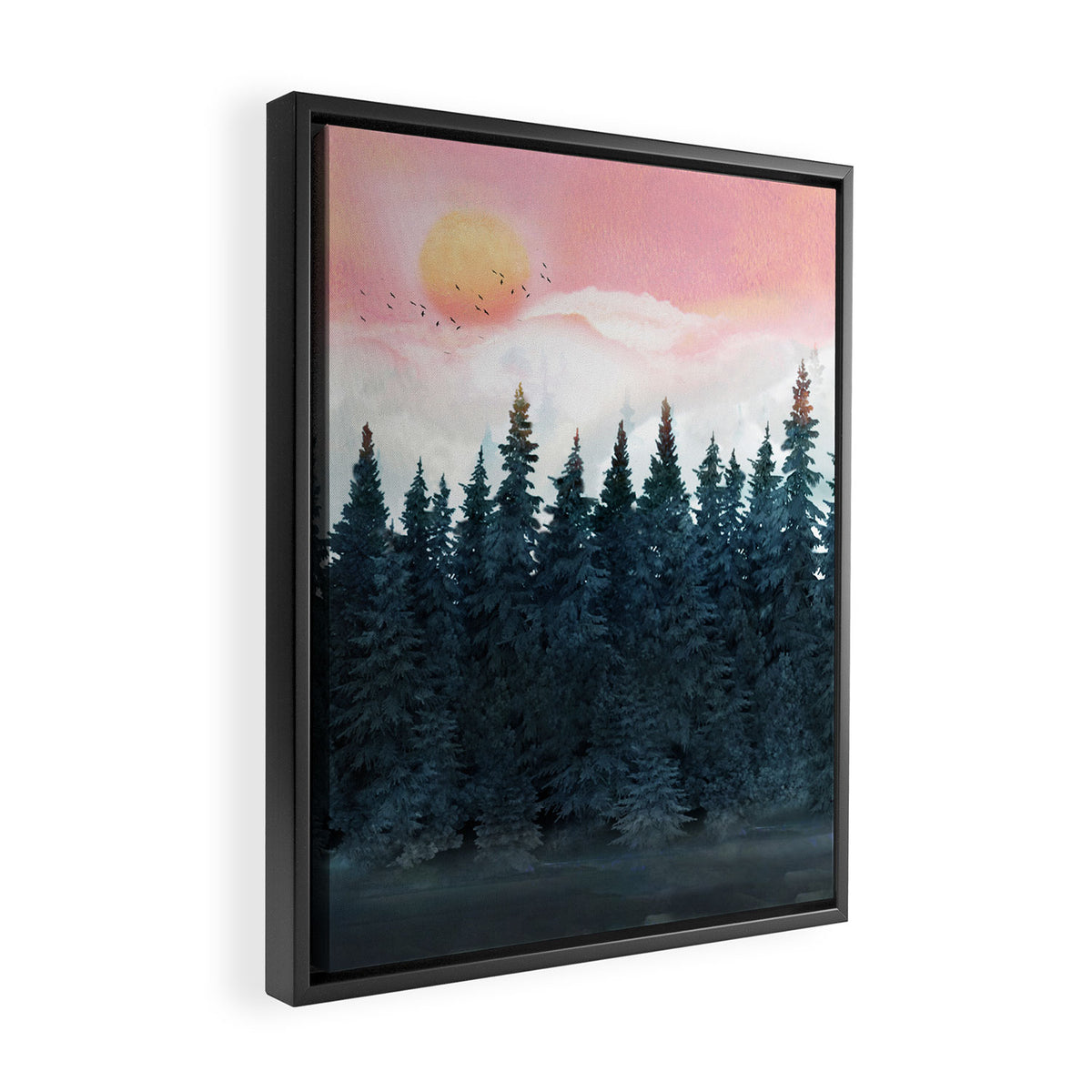 Forest Under the Sunset Framed Canvas Print Gallery Image 2
