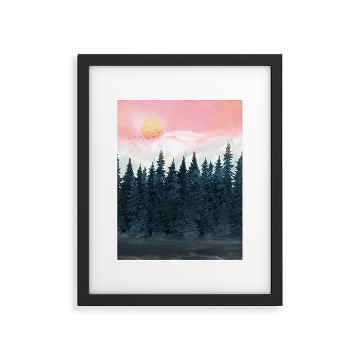 Forest Under the Sunset Framed Art Print Gallery Image 1