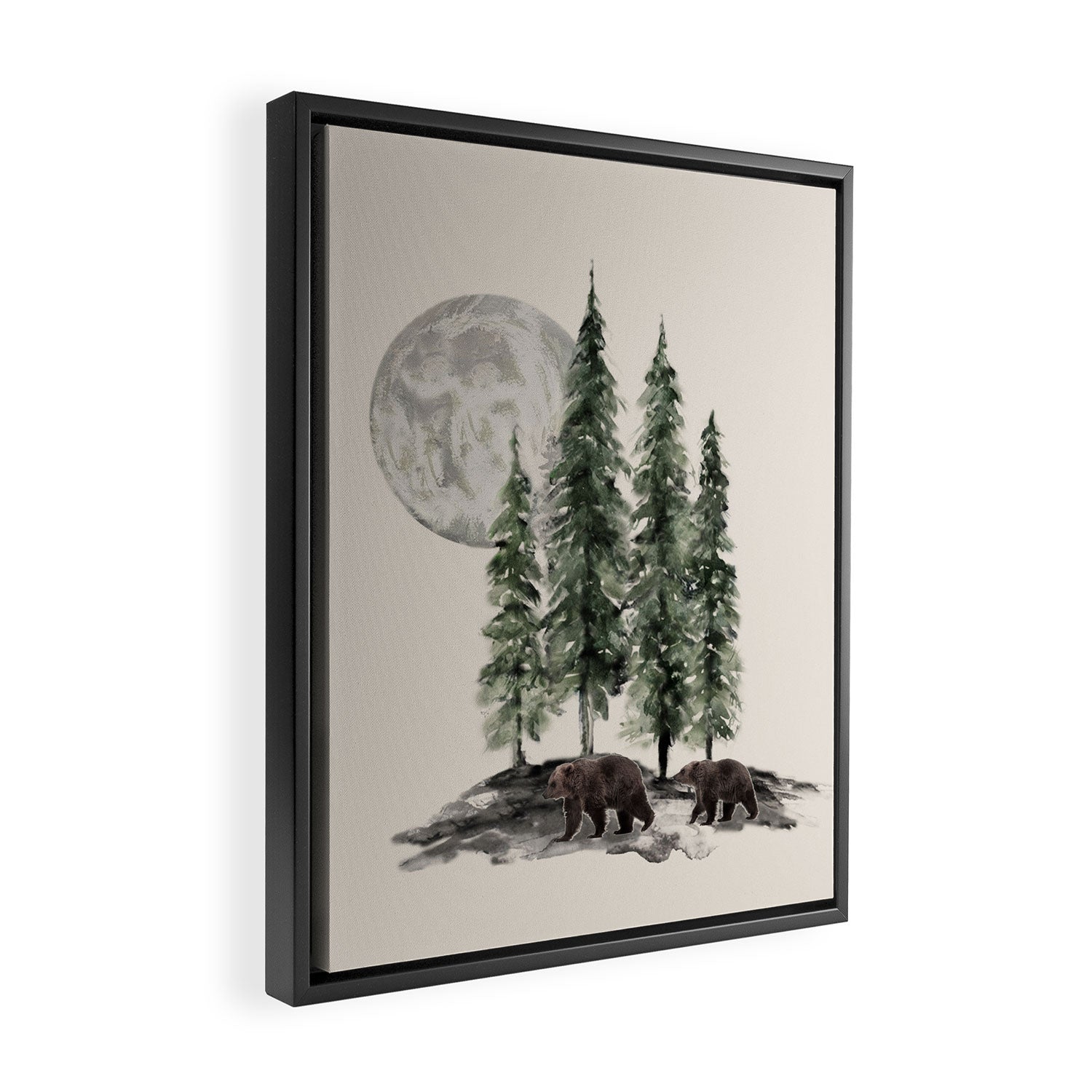 Full Moon Rising Framed Canvas Print Gallery Image 2