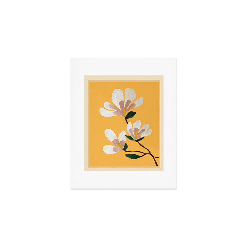 Golden Magnolia Blooms Art Print Gallery Image 1