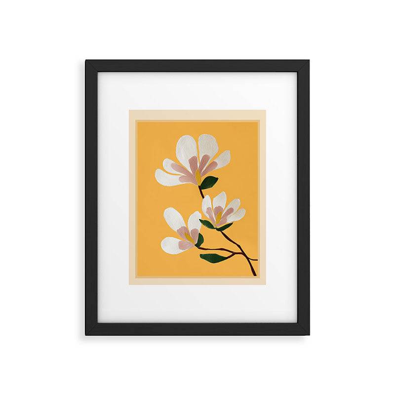 Golden Magnolia Blooms Framed Art Print Gallery Image 5