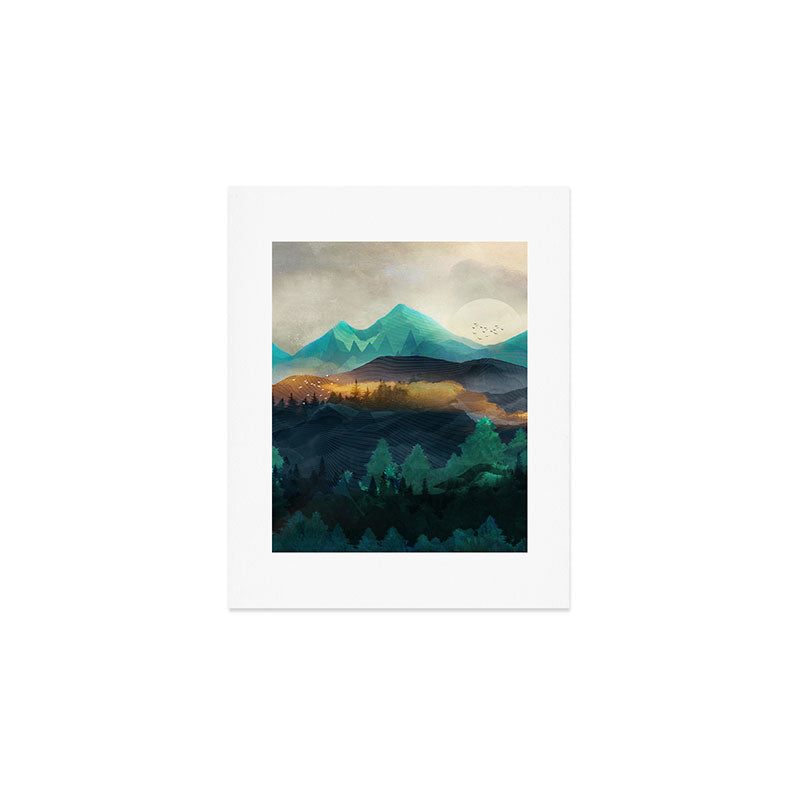 Green Wild Mountainside Art Print Gallery Image 1
