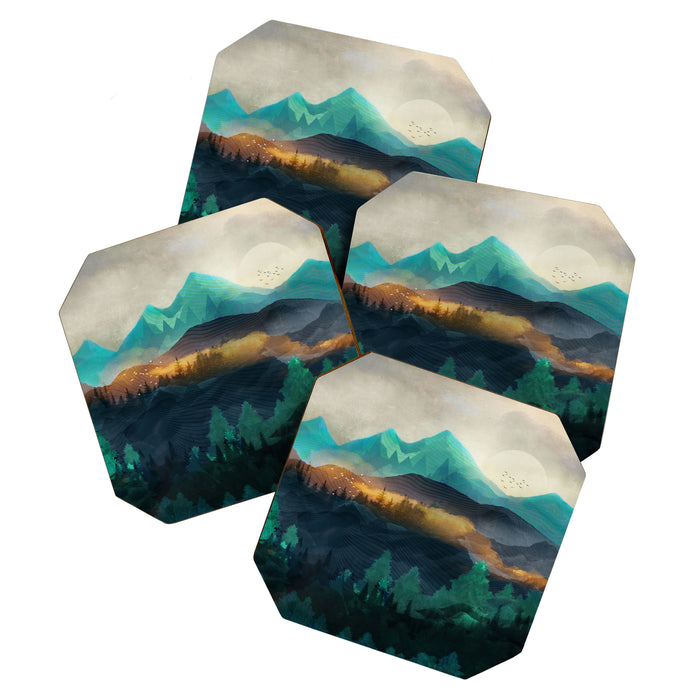 Green Wild Mountainside Coaster Gallery Image 1