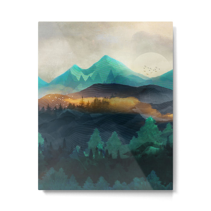 Green Wild Mountainside Metal Print Gallery Image 1