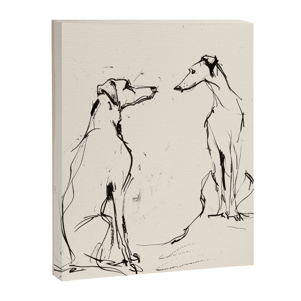 Greyhound Pair - Modern Sketch Canvas Print Gallery Image 6