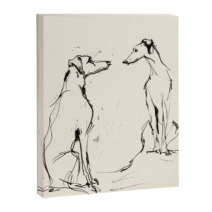 Greyhound Pair - Modern Sketch Canvas Print Gallery Image 1