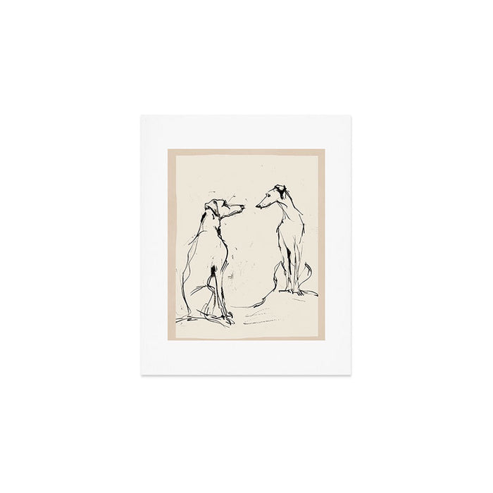 Greyhound Pair - Modern Sketch Art Print Gallery Image 1
