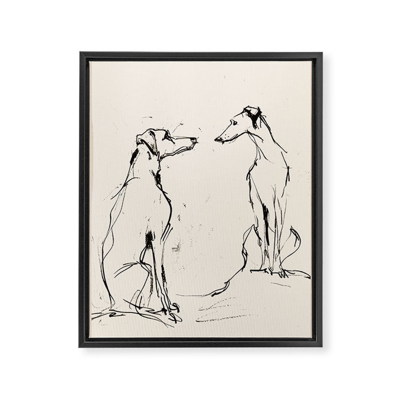 Greyhound Pair - Modern Sketch Framed Canvas Print Gallery Image 6