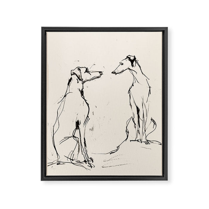 Greyhound Pair - Modern Sketch Framed Canvas Print Gallery Image 1