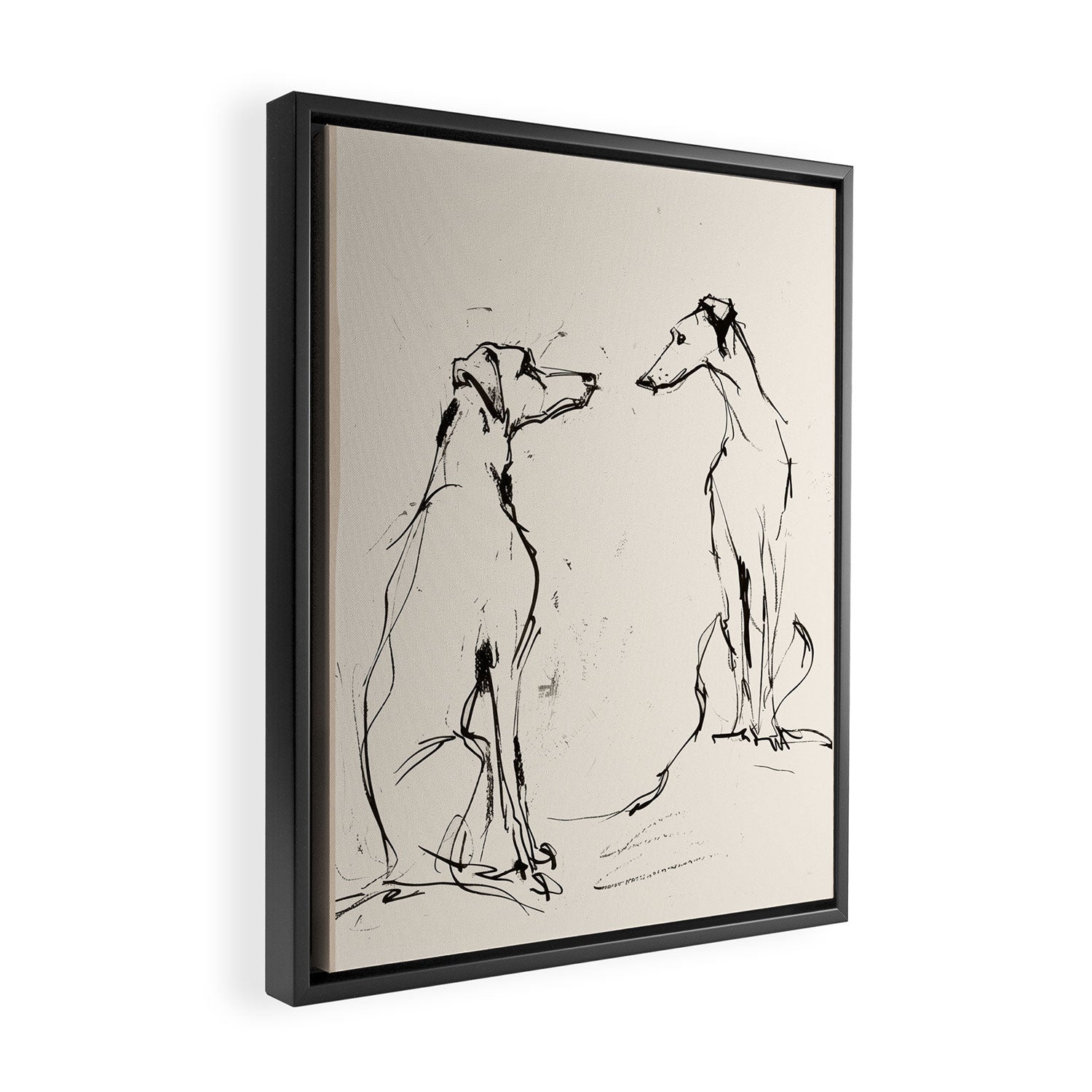 Greyhound Pair - Modern Sketch Framed Canvas Print Gallery Image 2