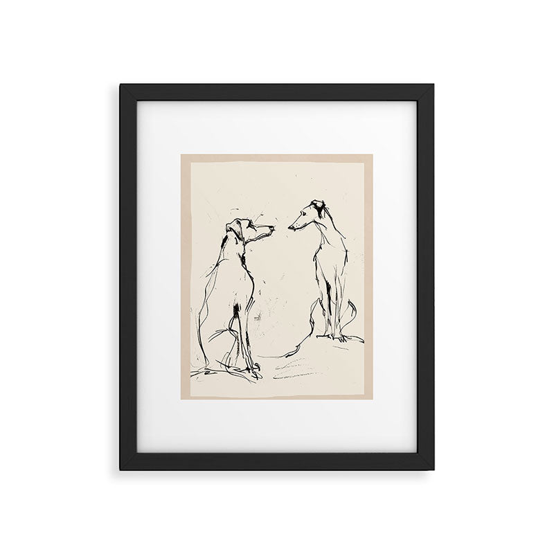 Greyhound Pair - Modern Sketch Framed Art Print Gallery Image 5