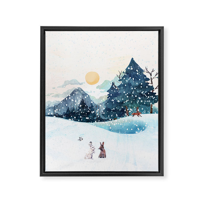Happy Little Wildlife Framed Canvas Print Gallery Image 6