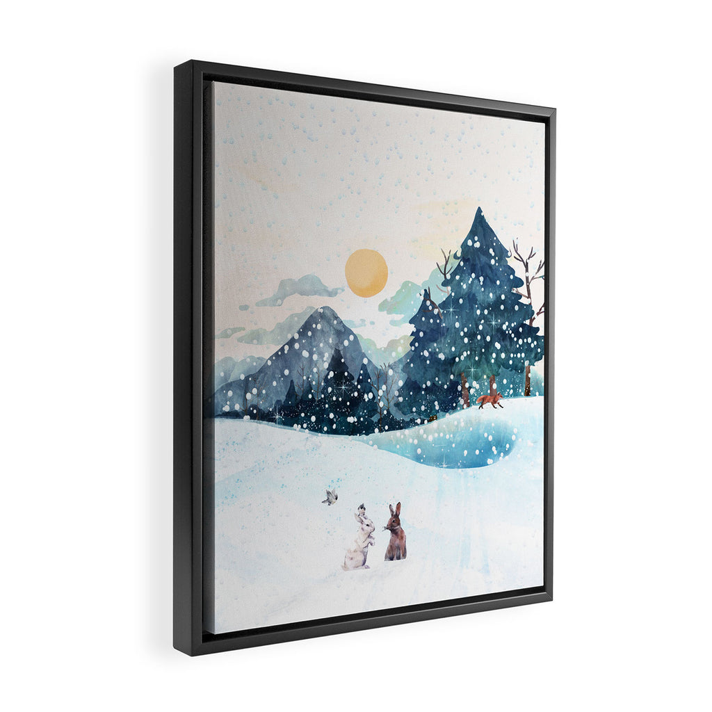 Happy Little Wildlife Framed Canvas Print Gallery Image 2