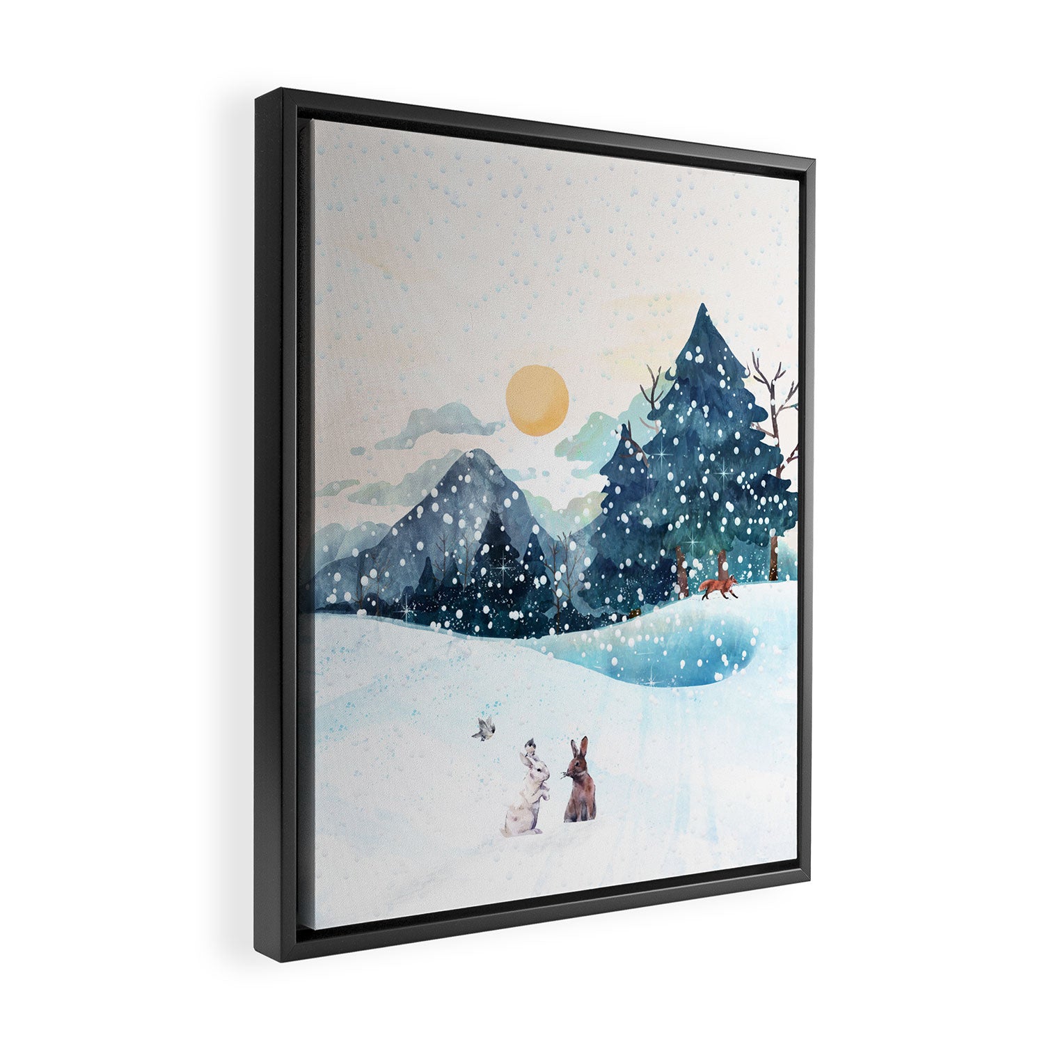 Happy Little Wildlife Framed Canvas Print Gallery Image 2