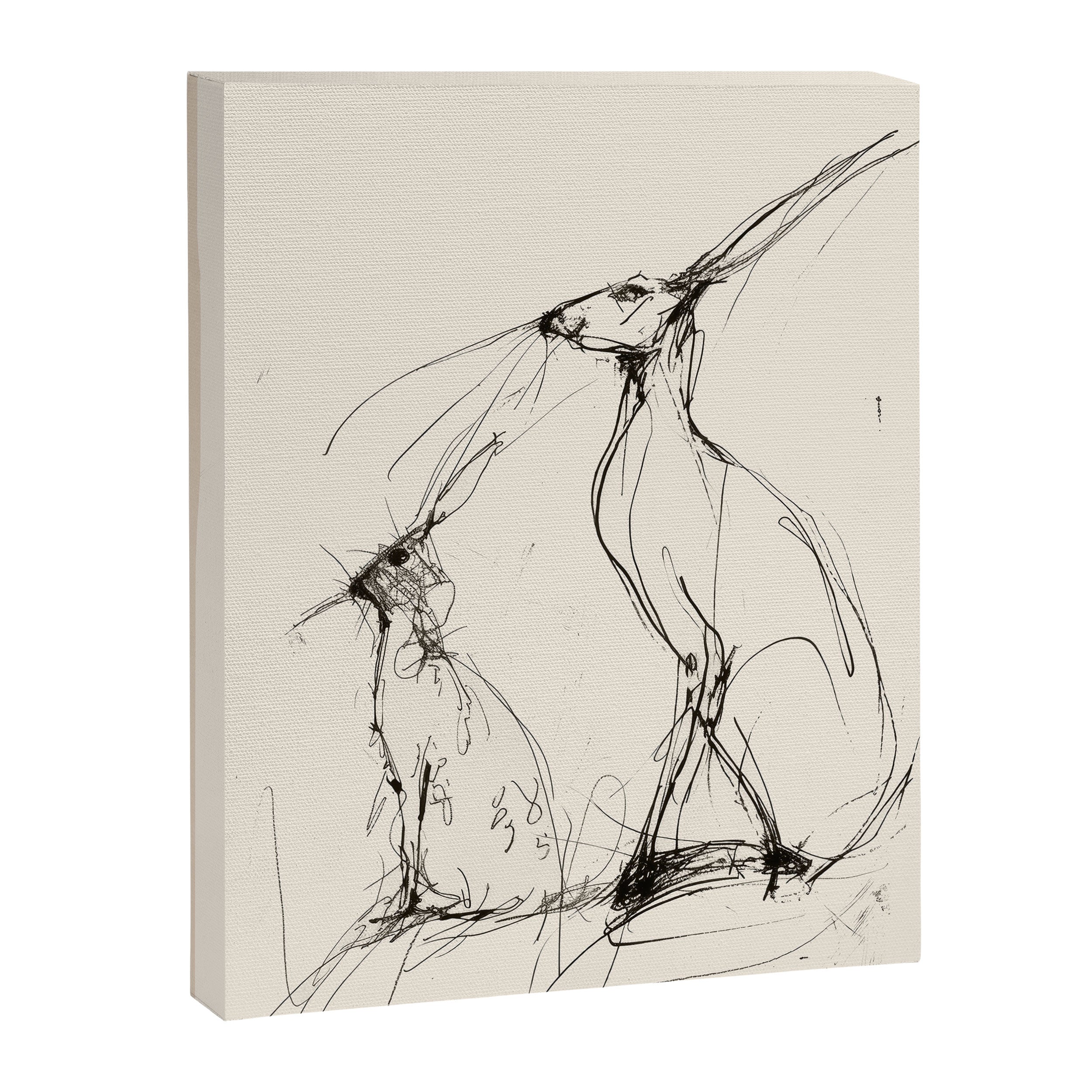 Hare Pair Canvas Print Gallery Image 6
